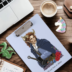 Carpeta De Pinza Fauno Fae Cornudo Fantasía 