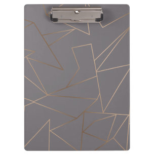 Carpeta De Pinza Faux rosa oro elegante moderno geométrico minimal