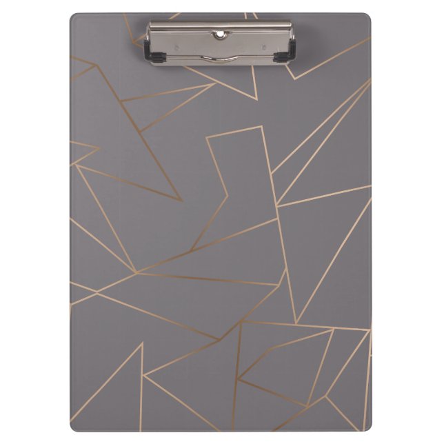 Carpeta De Pinza Faux rosa oro elegante moderno geométrico minimali (Anverso)