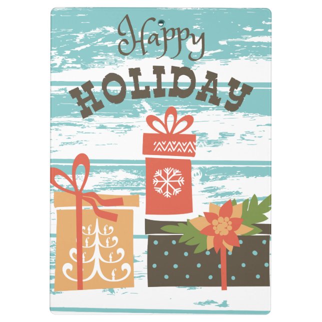 Carpeta De Pinza Felices vacaciones de Navidades de vacaciones (Reverso)