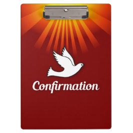 Carpeta De Pinza Felicitaciones Confirmación Paloma con Dorado/Rojo