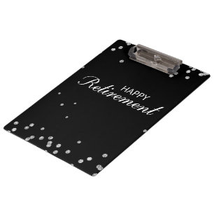 Carpeta De Pinza Felicitaciones por retiro negro con chispa de plat