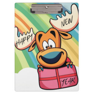 Carpeta De Pinza Feliz Año Nuevo Moose - Diseño de celebraciones fe