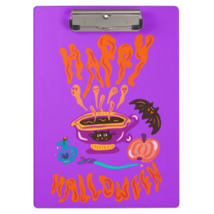 Carpeta De Pinza Feliz café de la bruja amante del gato de Hallowee