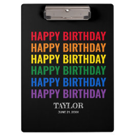 Carpeta De Pinza Feliz cumpleaños orgullo LGBT Transgénero LGBTQ