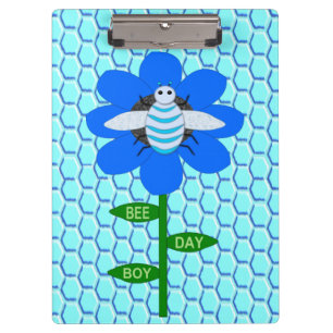 Carpeta De Pinza Feliz Día de la Abeja Niño Azul Cumpleaños Abejorr