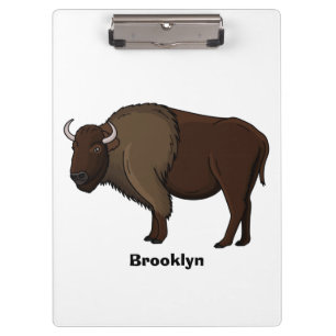 Carpeta De Pinza Feliz ilustracion de búfalo de bisonte americano