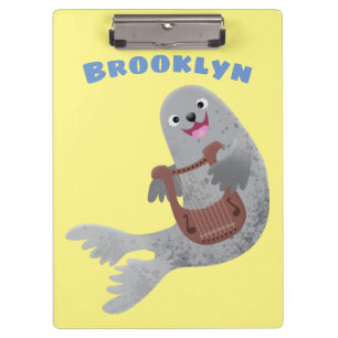 Carpeta De Pinza Feliz ilustracion de personalizado de foca de arpa