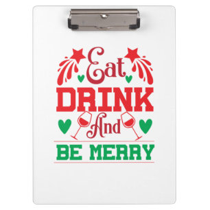 Carpeta De Pinza Feliz Navidad Comer Bebida Y Ser Feliz