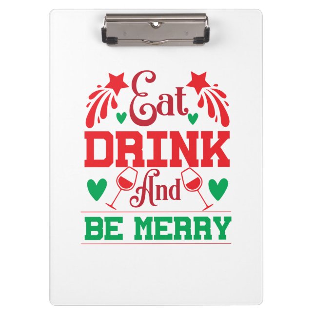 Carpeta De Pinza Feliz Navidad Comer Bebida Y Ser Feliz (Anverso)