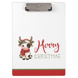 Carpeta De Pinza Feliz Navidad linda vaca