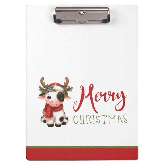 Carpeta De Pinza Feliz Navidad linda vaca (Anverso)