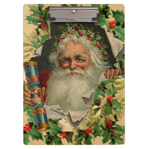 Carpeta De Pinza Feliz Navidad Santa Claus Holly