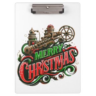 Carpeta De Pinza Feliz Navidad steampunk