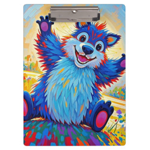 Carpeta De Pinza Feliz oso gracioso Resumen arte animal lindo