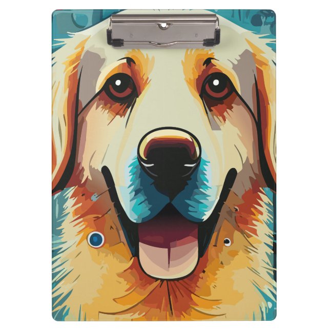 Carpeta De Pinza Feliz papá del Golden Retriever (Anverso)