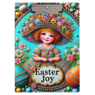 Carpeta De Pinza FELIZ PASCUA ~ Huevos de niña vintage ~