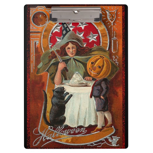 Carpeta De Pinza Feliz Poster retro de Halloween (Anverso)