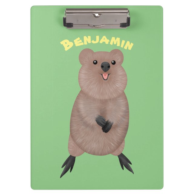 Carpeta De Pinza Feliz y lindo diseño de personalizados de quokka (Anverso)