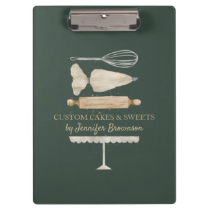 Carpeta De Pinza Fiesta de Evento verde sage Script Hornear Cocina