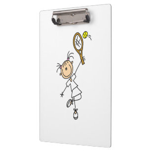 Carpeta De Pinza Figura femenina jugador de tenis del palillo