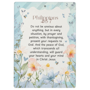 Carpeta De Pinza Filipinas 4:6-7 Biblia cristiana Verse acuarela