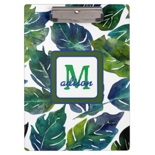 Carpeta De Pinza Filódromo verde y azul monogramado