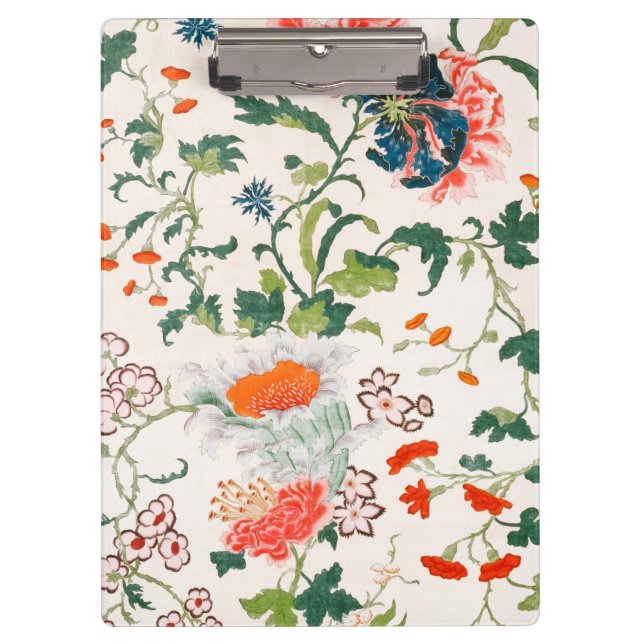 Carpeta De Pinza Fine Chinese silk flower design mid 18th century (Anverso)