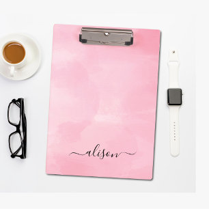 Carpeta De Pinza Firma personalizada Acrílico rosa