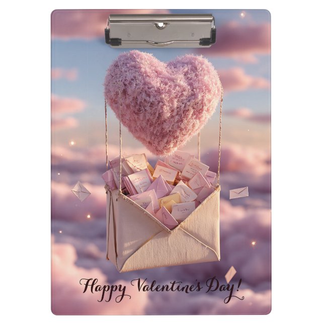 Carpeta De Pinza Floating Heart of Love Letters Design Postcard (Anverso)