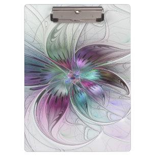 Carpeta De Pinza Flor Abstracta Colorida Arte Fractal Floral Modern