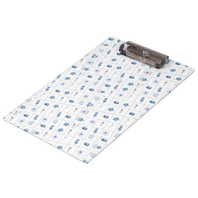 Carpeta De Pinza Flor blanca y azul (Angular)