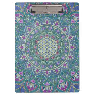 Carpeta De Pinza Flor de la Vida - Mandala Estilo India 1