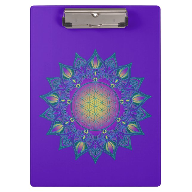 Carpeta De Pinza Flor de la Vida - Mandala Indio 3 (Anverso)
