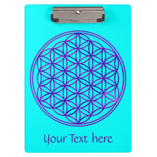 Carpeta De Pinza Flor de vida / Blume des Lebens - azul rosa (Anverso)