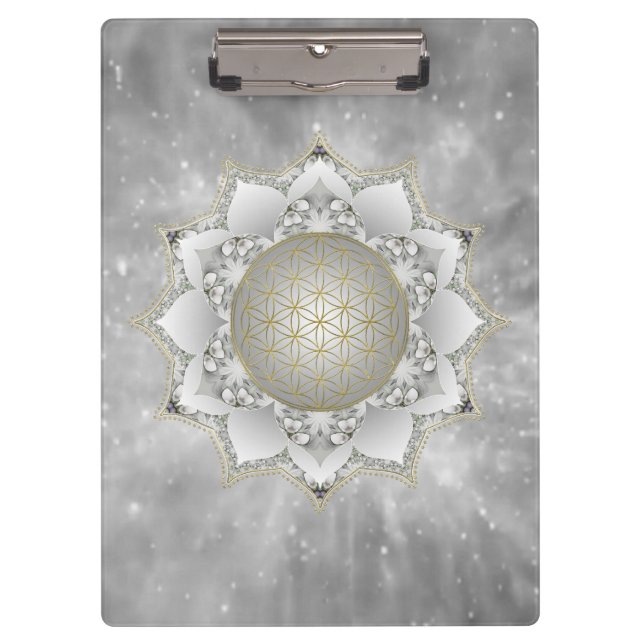 Carpeta De Pinza Flor De Vida - Flores Mandala 1 (Anverso)