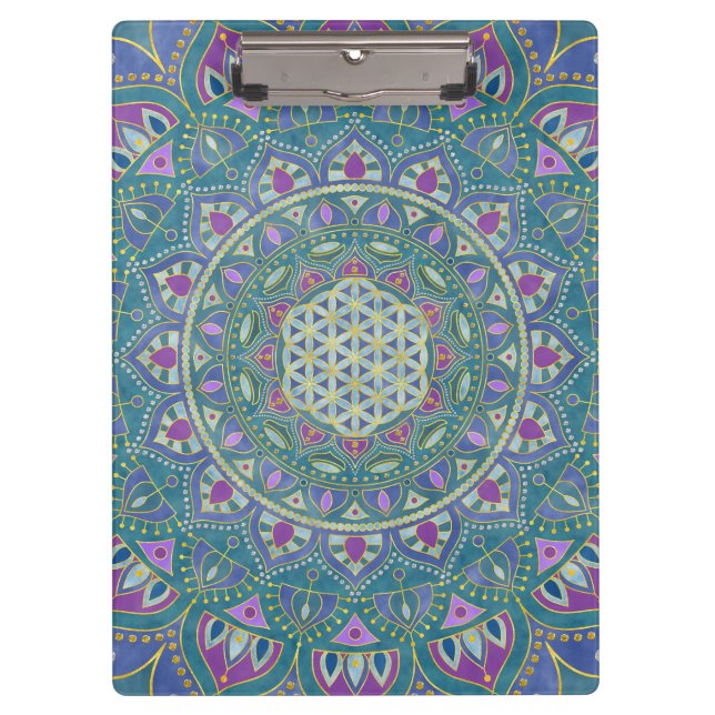 Carpeta De Pinza Flor De Vida - Mandala Estilo India 1 (Anverso)