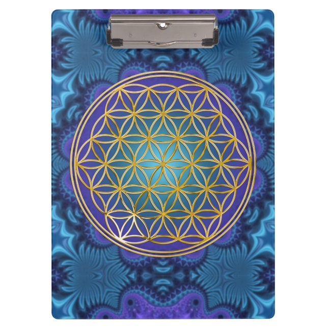 Carpeta De Pinza Flor de vida - oro - fractal 1 (Anverso)