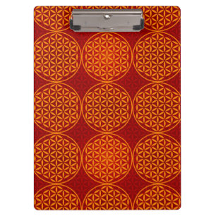 Carpeta De Pinza Flor de vida - patrón de sello - rojo naranja