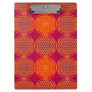 Carpeta De Pinza Flor de vida - patrón de sello - rosa naranja