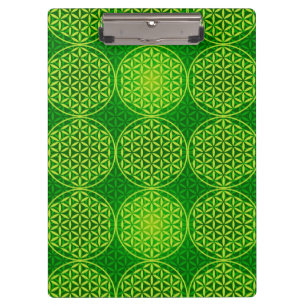 Carpeta De Pinza Flor de vida - patrón de sello - verde