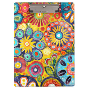 Carpeta De Pinza Flor hippie divertida