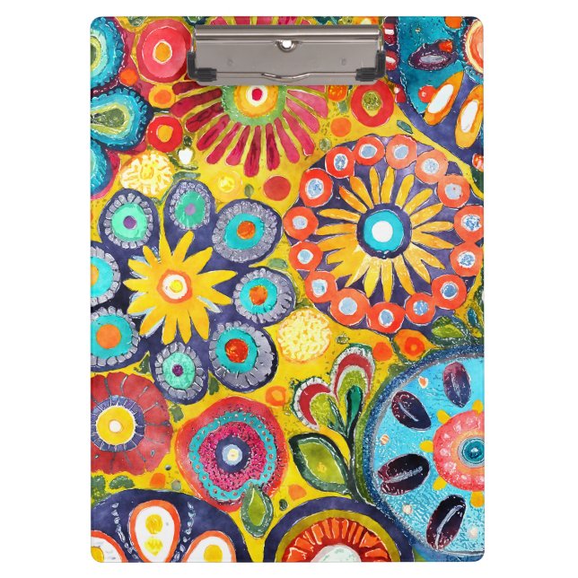 Carpeta De Pinza Flor hippie divertida (Anverso)