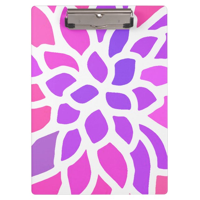 Carpeta De Pinza Flor Hippie Rosa Retro Moderno (Anverso)