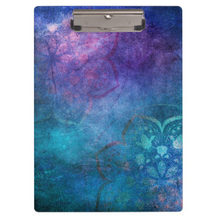 Carpeta De Pinza Flor Lotus elegante y turquesa