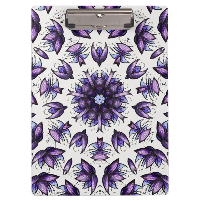 Carpeta De Pinza Flor Mandala Resumen Patrón Kaleidoscópico (Anverso)