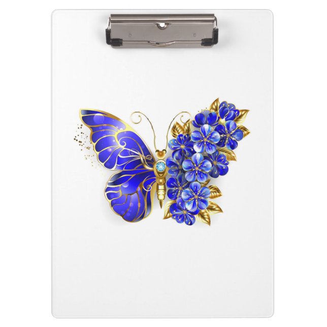 Carpeta De Pinza Flor Sapphire Mariposa (Anverso)