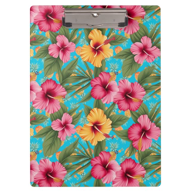 Carpeta De Pinza Flor tropical de piña (Anverso)