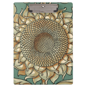 Carpeta De Pinza Floración del girasol en fondo azulverde