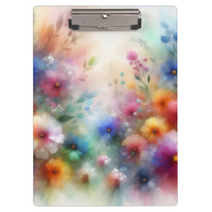 Carpeta De Pinza Floral abstracto en estilo acuarela
